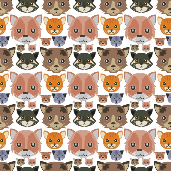 Kediler Kusursuz Desen Tasarımı. Vektör İllüstrasyonu.