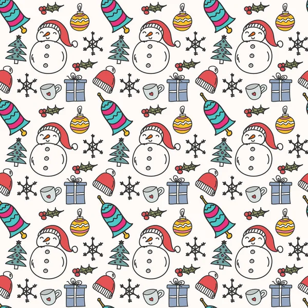 Noel şapkaları Kusursuz Desen Tasarımı. Vektör İllüstrasyonu.