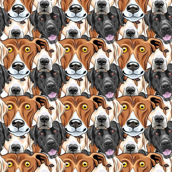 Köpek Kusursuz Desen Tasarımı. Vektör İllüstrasyonu.