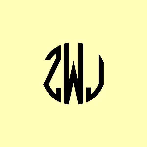 Kreative Runde Anfangsbuchstaben Zwj Logo Wird Geeignet Sein Für Welches — Stockvektor