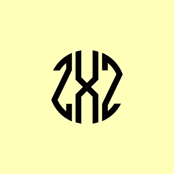Yaratıcı Yuvarlak Harfler Zxz Logosu Başlangıç Için Hangi Şirket Veya — Stok Vektör