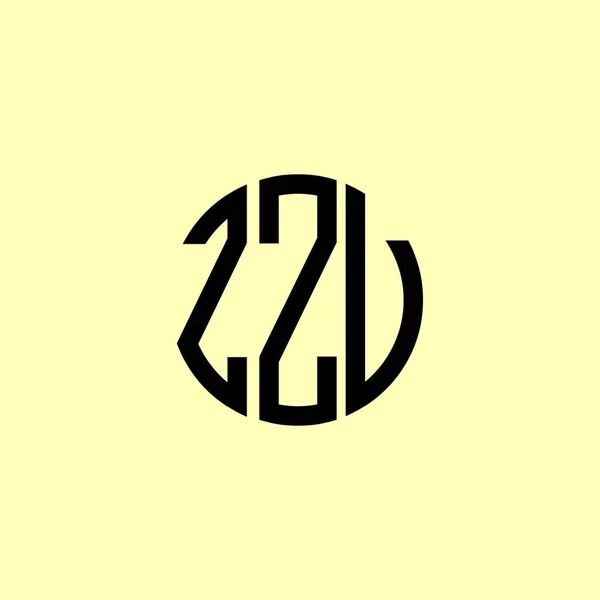 Creative Στρογγυλεμένα Αρχικά Γράμματα Λογότυπο Zzv Είναι Κατάλληλο Για Ποια — Διανυσματικό Αρχείο