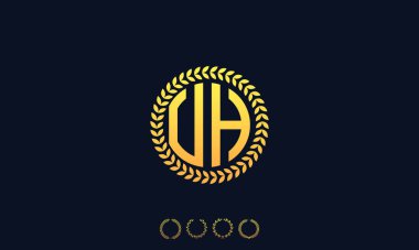 Organizasyon Yuvarlak Harfler Uh logosu. Vektör illüstrasyonu