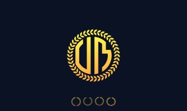 Organizasyon Yuvarlak Harfler UM logosu. Vektör illüstrasyonu
