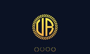 Organizasyon Yuvarlak Baş Harfler UR logosu. Vektör illüstrasyonu
