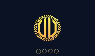Organizasyon Yuvarlak Harfler UU logosu. Vektör illüstrasyonu