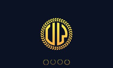 Organizasyon Yuvarlak Baş harfler UW logosu. Vektör illüstrasyonu