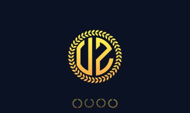 Organizasyon yuvarlak harfli UZ logosu. Vektör illüstrasyonu