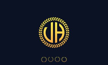 Organizasyon Yuvarlak Harfler VH logosu. Vektör illüstrasyonu