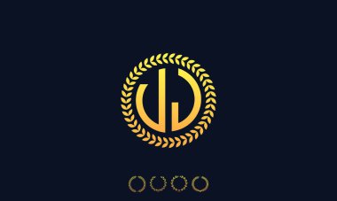 Organizasyon Yuvarlak Harfler VJ logosu. Vektör illüstrasyonu