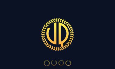 Organizasyon Yuvarlak Harfler VQ logosu. Vektör illüstrasyonu