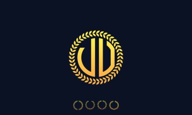 Organizasyon Yuvarlak Harfler VU logosu. Vektör illüstrasyonu