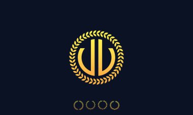 Organizasyon Yuvarlak Harfler VV logosu. Vektör illüstrasyonu