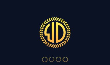 Organizasyon Yuvarlak Harfler WD logosu. Vektör illüstrasyonu