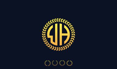 Organizasyon Yuvarlak Baş harfler WH logosu. Vektör illüstrasyonu