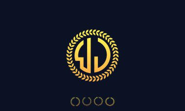 Organizasyon Yuvarlak Harfler WJ logosu. Vektör illüstrasyonu