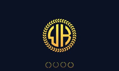 Organizasyon Yuvarlak Harfler WK logosu. Vektör illüstrasyonu