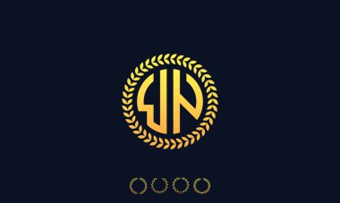 Organizasyon Yuvarlak Harfler WN logosu. Vektör illüstrasyonu