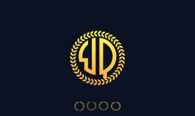 Organizasyon Yuvarlak Harfler WQ logosu. Vektör illüstrasyonu