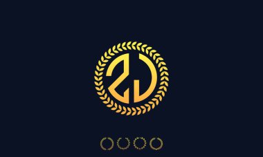 Organizasyon Yuvarlak Harfler ZJ logosu. Vektör illüstrasyonu