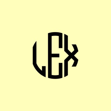 Yaratıcı Yuvarlak Baş harfler LEX logosu. Bu başlangıç için hangi şirket veya markanın adı uygun olacaktır.