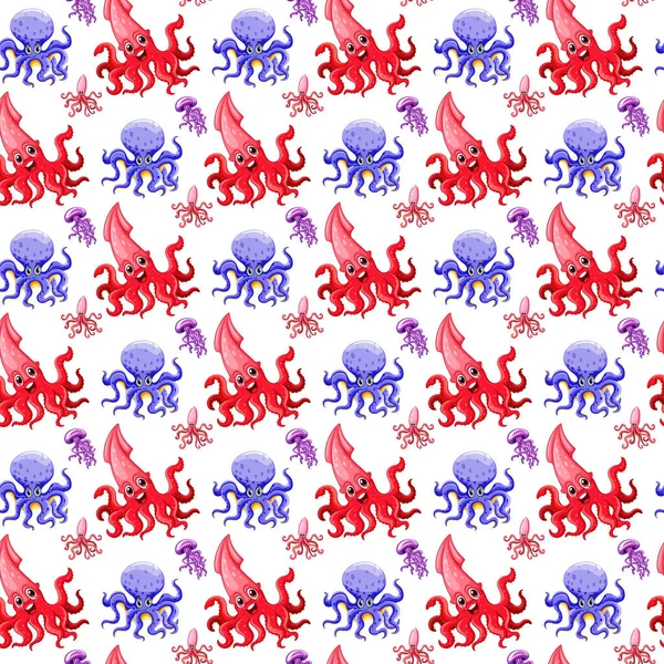 Modèle Octopus Seamless Illustration Vectorielle — Image vectorielle
