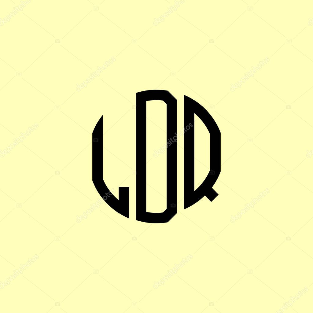 Creative Rounded Initial Letters LDQ Logo. It will be suitable for which company or brand name start those initial.