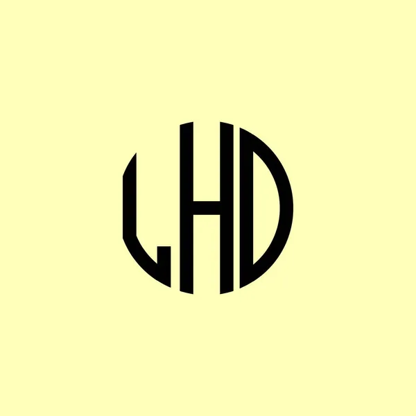 創造的な丸みを帯びた初期文字Lhdのロゴ 会社やブランド名が最初のものを開始するのに適しています — ストックベクタ