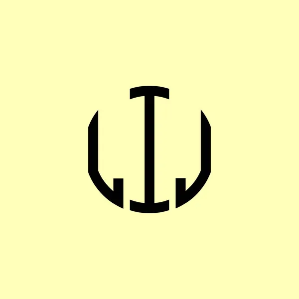 Lettres Initiales Arrondies Créatives Lij Logo Conviendra Pour Quelle Entreprise — Image vectorielle
