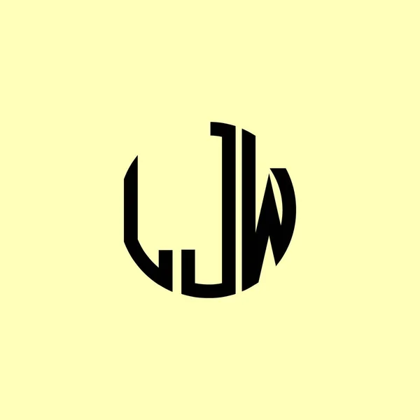 Logo Ljw Creative Rounded Initial Letters Bude Vhodné Pro Kterou — Stockový vektor