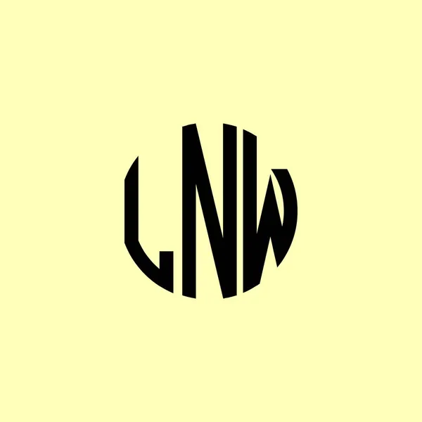 Creative Στρογγυλεμένα Αρχικά Γράμματα Lnw Λογότυπο Είναι Κατάλληλο Για Ποια — Διανυσματικό Αρχείο