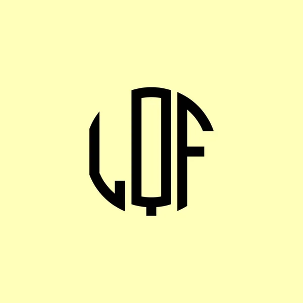 Cartas Iniciais Arredondadas Criativas Lqf Logo Será Apropriado Para Qual — Vetor de Stock