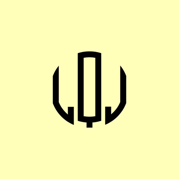 Lettres Initiales Arrondies Créatives Lqj Logo Conviendra Pour Quelle Entreprise — Image vectorielle