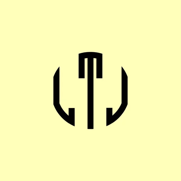 Lettres Initiales Arrondies Créatives Ltj Logo Conviendra Pour Quelle Entreprise — Image vectorielle