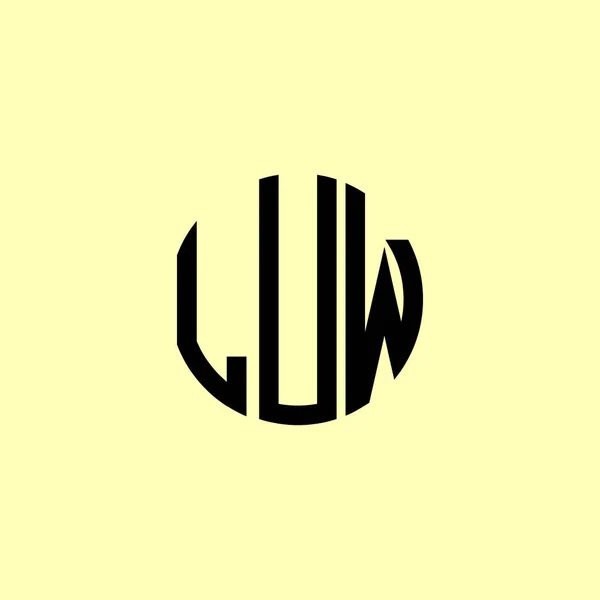 Δημιουργική Στρογγυλεμένα Αρχικά Γράμματα Λογότυπο Luw Είναι Κατάλληλο Για Ποια — Διανυσματικό Αρχείο