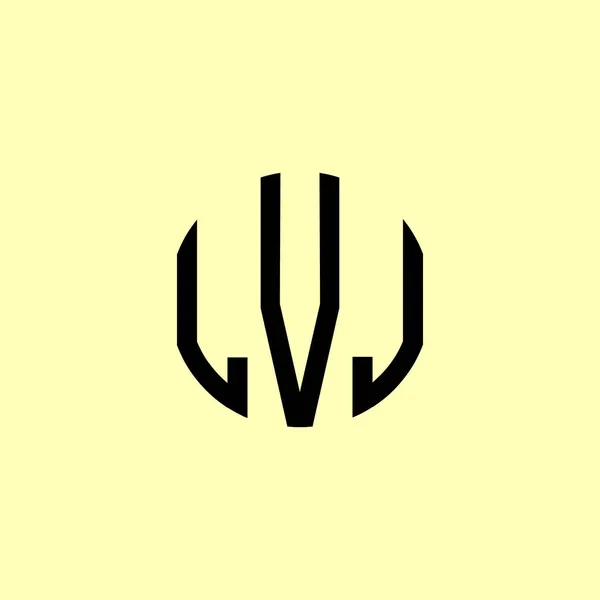 Lettres Initiales Arrondies Créatives Lvj Logo Conviendra Pour Quelle Entreprise — Image vectorielle