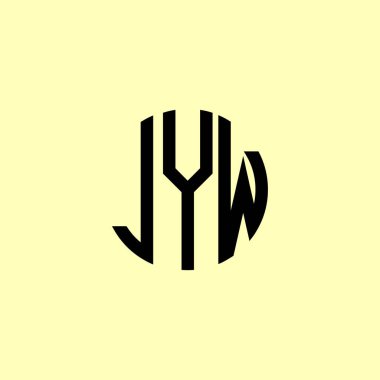 Yaratıcı Yuvarlak Harfler JYW logosu. Bu başlangıç için hangi şirket veya markanın adı uygun olacaktır.