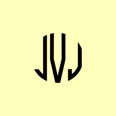 Yaratıcı Yuvarlak Baş harfler JVJ logosu. Bu başlangıç için hangi şirket veya markanın adı uygun olacaktır.