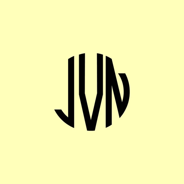 Cartas Iniciais Arredondadas Criativas Jvn Logo Será Apropriado Para Qual — Fotografia de Stock