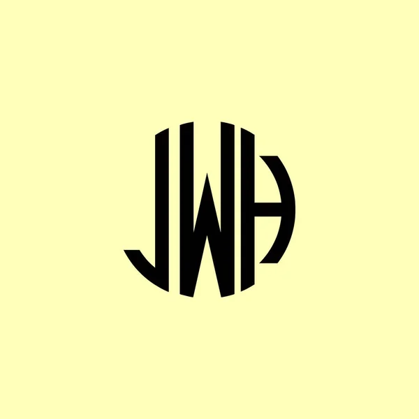 Creative Rounded Initial Letters Jwhロゴ 会社やブランド名が最初のものを開始するのに適しています — ストック写真