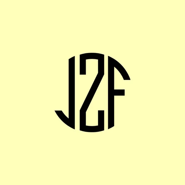 Творчі Округлені Початкові Літери Логотип Jzf Підійде Якої Компанії Або — стокове фото