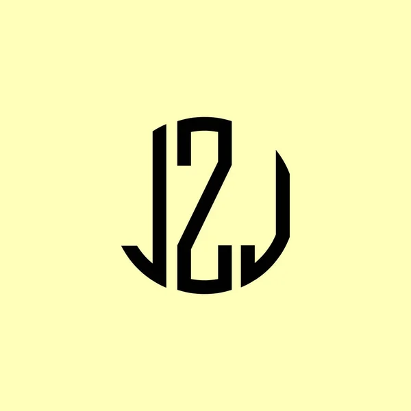 Cartas Iniciais Arredondadas Criativas Jzj Logo Será Apropriado Para Qual — Fotografia de Stock