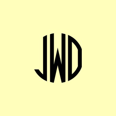 Yaratıcı Yuvarlak Harfler JWO Logosu. Bu başlangıç için hangi şirket veya markanın adı uygun olacaktır.