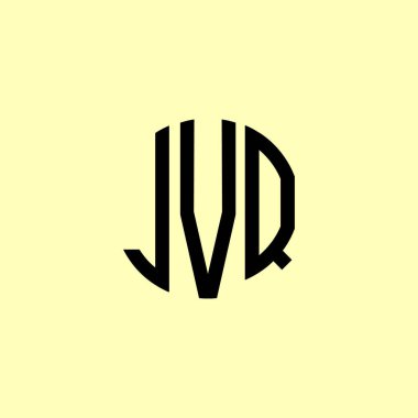 Yaratıcı Yuvarlak Harfler JVQ Logosu. Bu başlangıç için hangi şirket veya markanın adı uygun olacaktır.