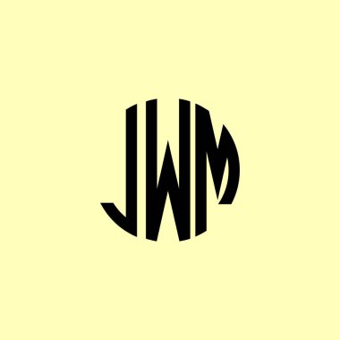 Yaratıcı Yuvarlak Harfler JWM Logosu. Bu başlangıç için hangi şirket veya markanın adı uygun olacaktır.