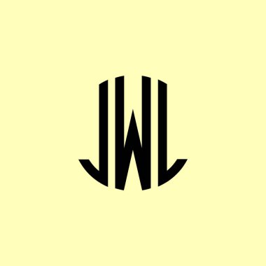 Yaratıcı Yuvarlak Harfler JWL Logosu. Bu başlangıç için hangi şirket veya markanın adı uygun olacaktır.