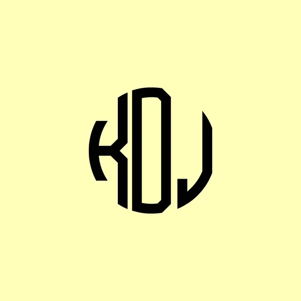 Letras Iniciales Redondeadas Creativas Kdj Logo Será Adecuado Para Qué — Vector de stock