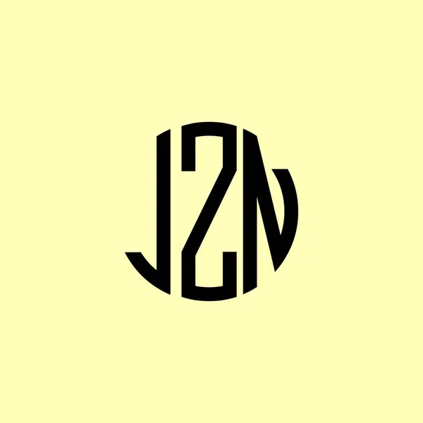 Creative Rounded Initial Letters Jzn Logo Suitable Which Company Brand — Stock Vector