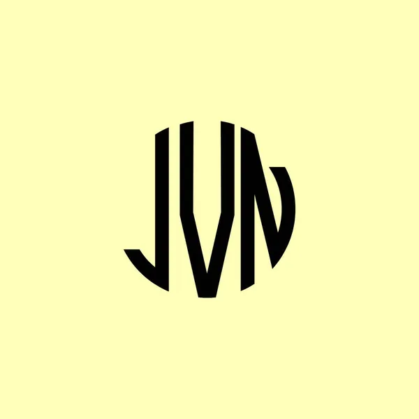 Yaratıcı Yuvarlak Harfler Jvn Logosu Başlangıç Için Hangi Şirket Veya — Stok Vektör