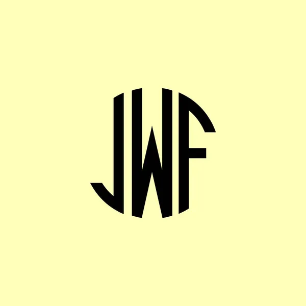 Kreativa Rundade Inledande Bokstäver Jwf Logotypen Det Kommer Att Vara — Stock vektor